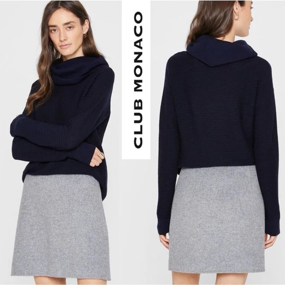 Club Monaco Wool Gray A-Line Mini Skirt Size 2